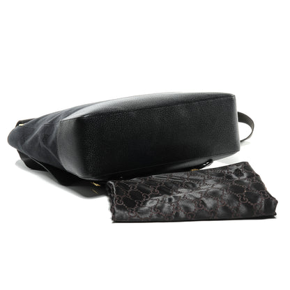 Gucci Monogram Calfskin Double Buckle Flap Messenger Bag Black 4 of 8