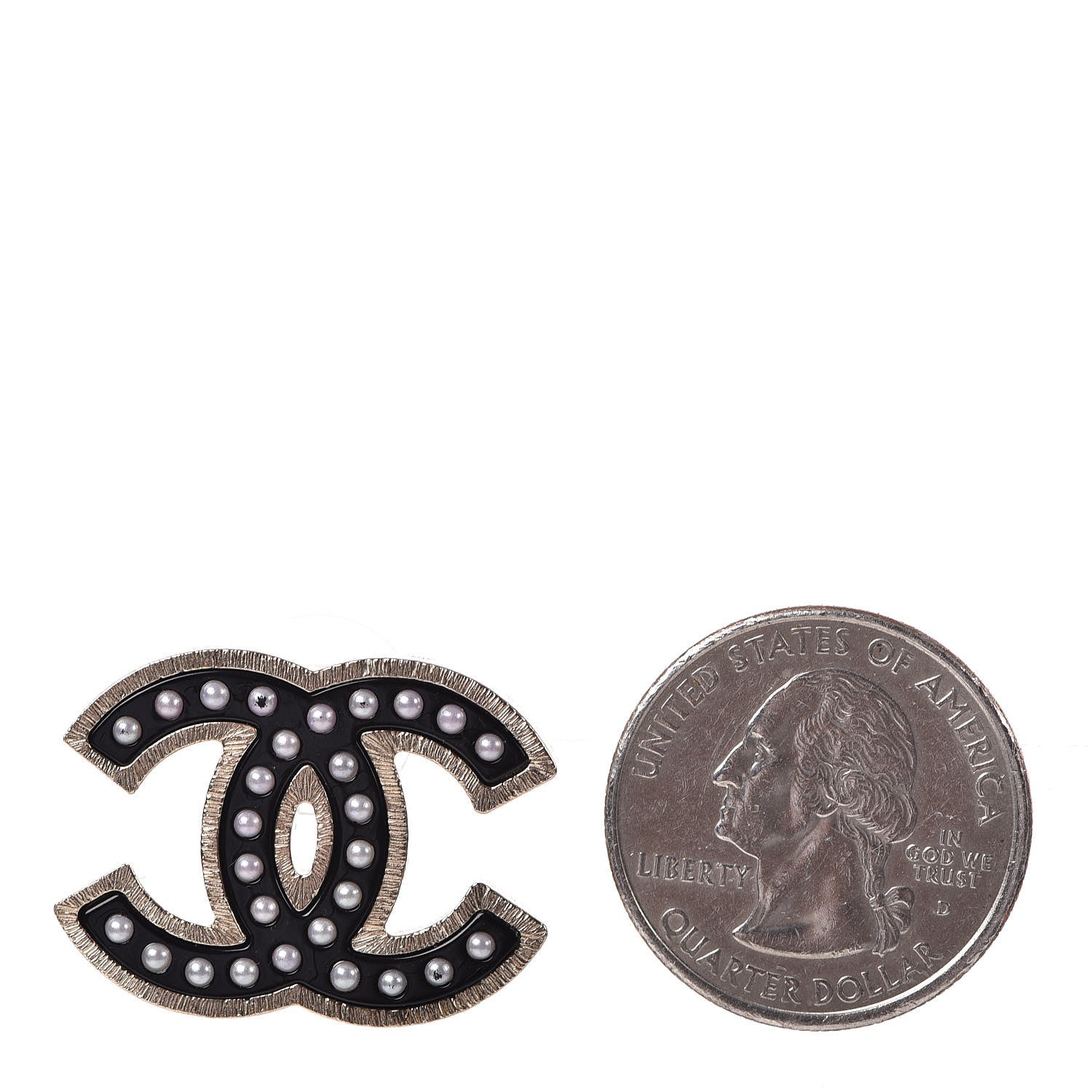 Chanel Resin Pearl CC Earrings Black 2 of 7