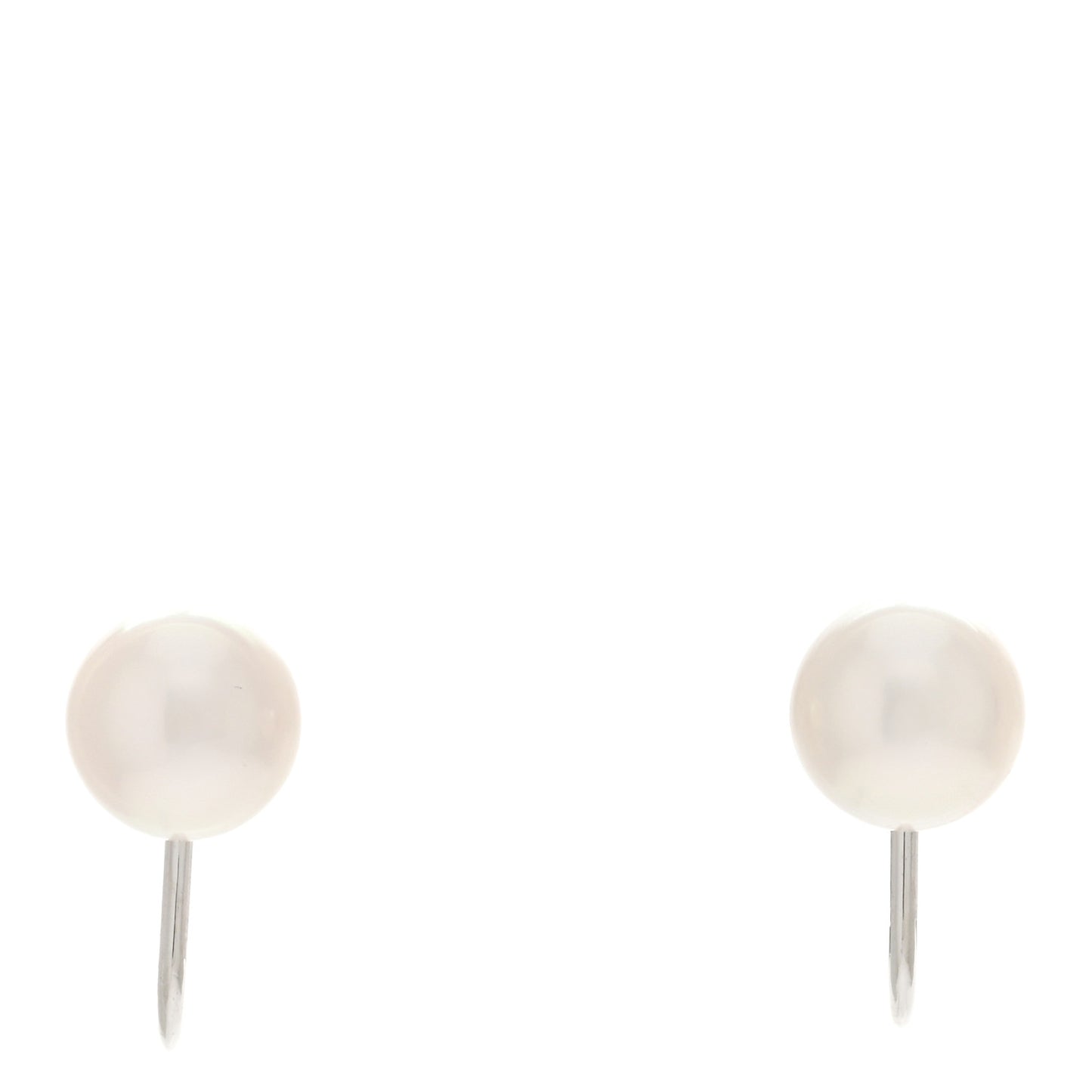 18K White Gold Akoya Pearl 7.5-8mm Screw Back Earrings