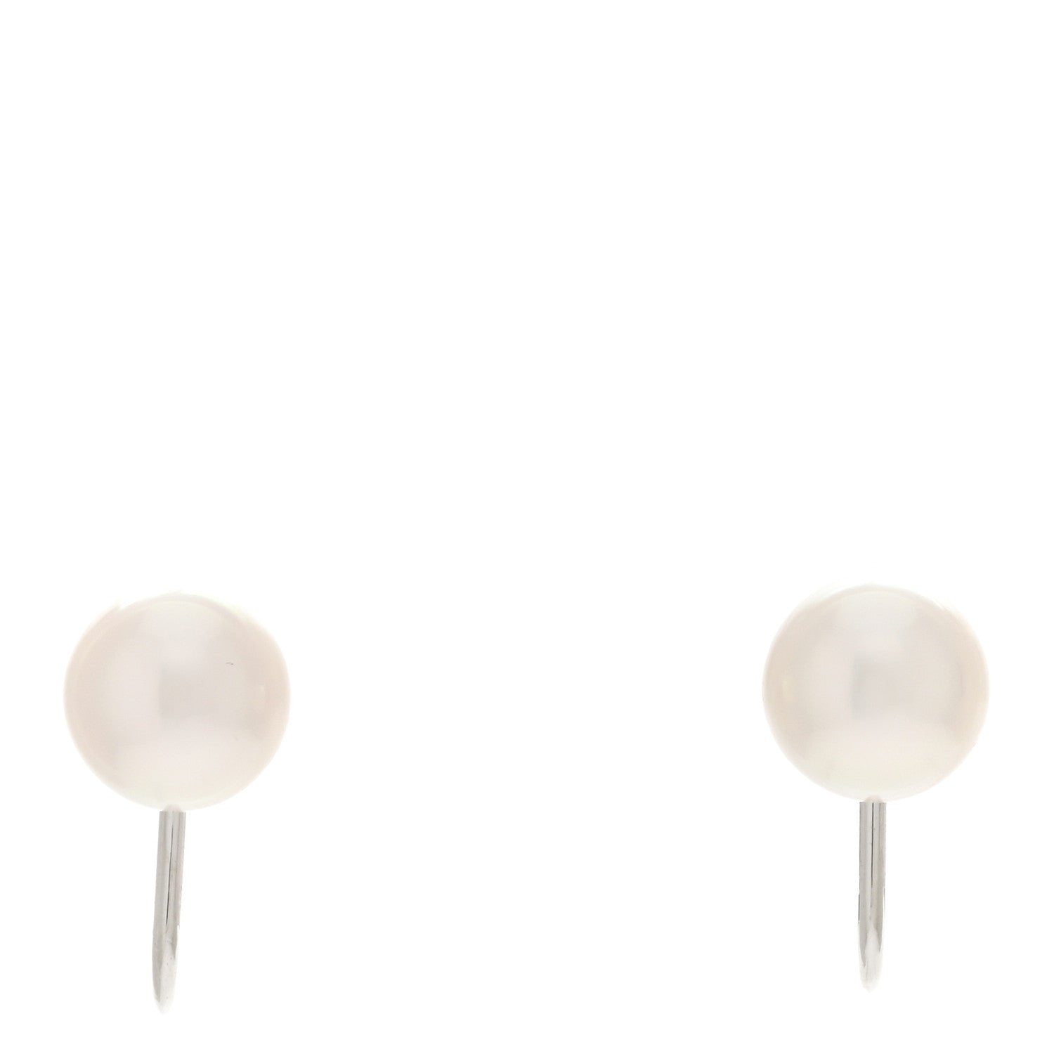 Mikimoto 18K White Gold Akoya Pearl 7.5-8mm Screw Back Earrings 1 of 4