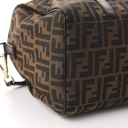 Fendi Zucca Calfskin Medium Convertible Boston Satchel Tobacco 6 of 10