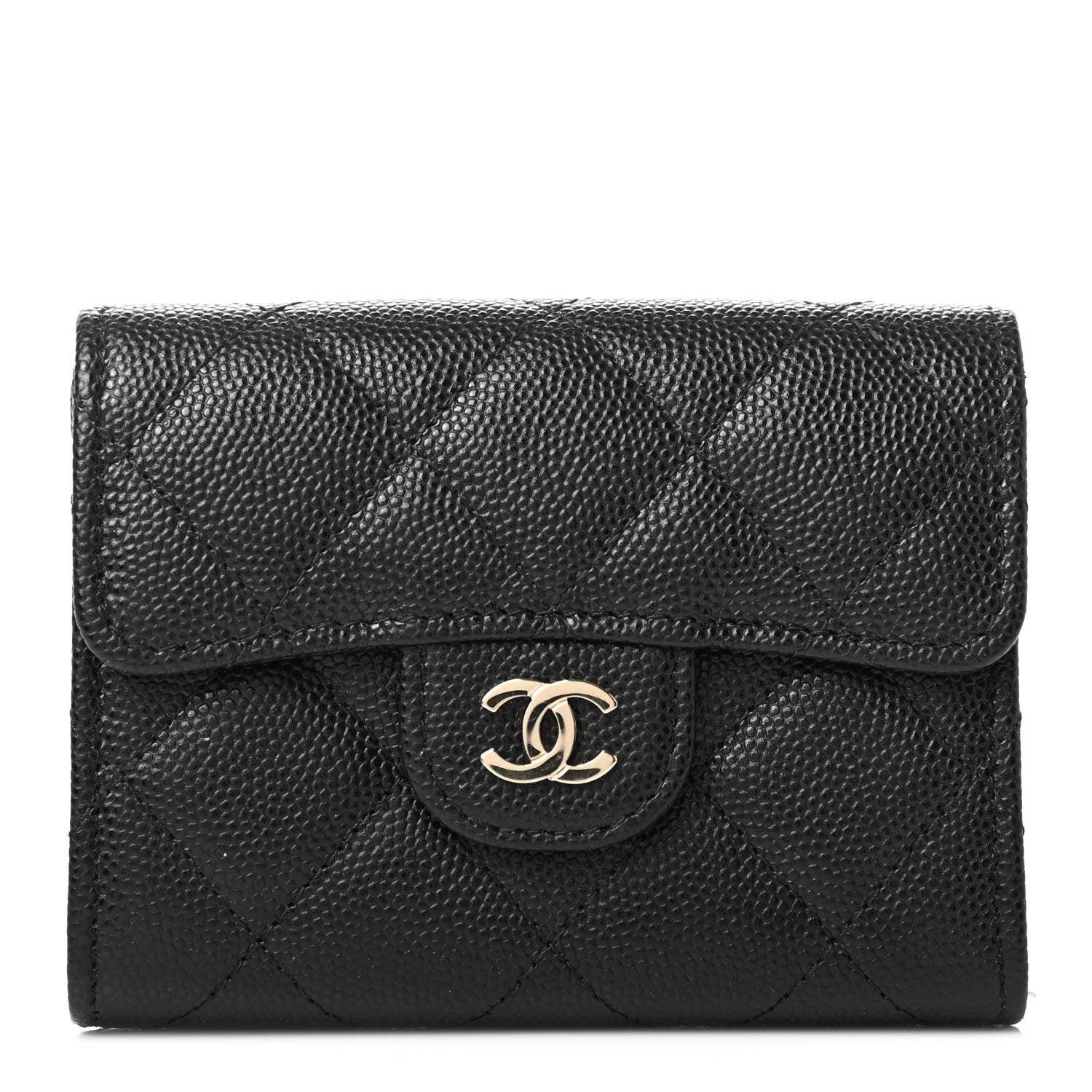 Chanel Caviar Quilted Flap Card Holder Wallet Black 1 of 4