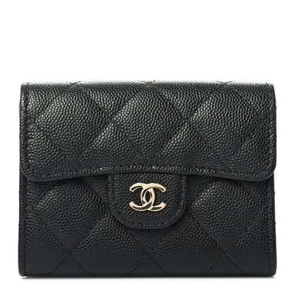 Chanel Caviar Quilted Flap Card Holder Wallet Black 1 of 4