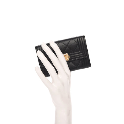 Chanel Caviar Quilted Boy Flap Card Holder Black 2 of 8