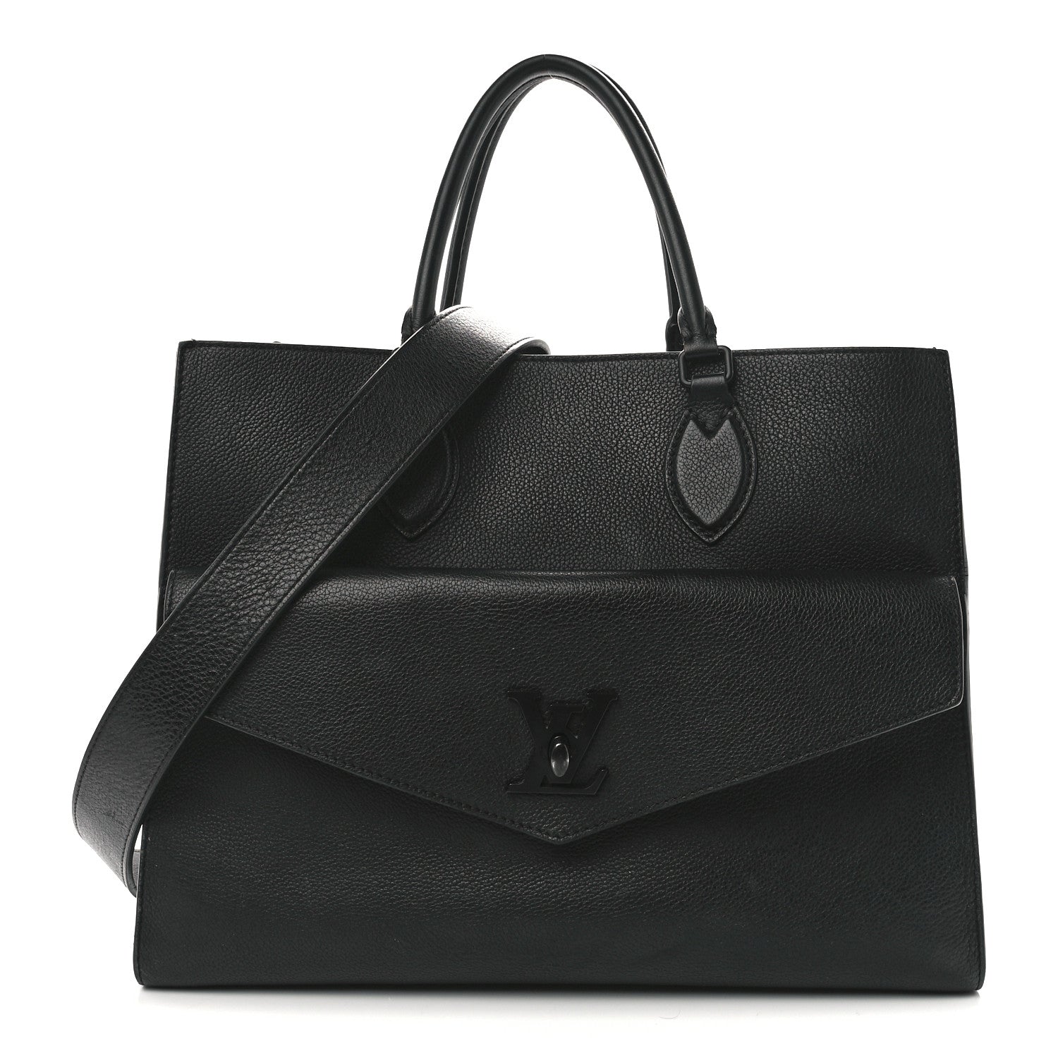 Louis Vuitton Soft Calfskin Lockme Tote MM Black 1 of 11