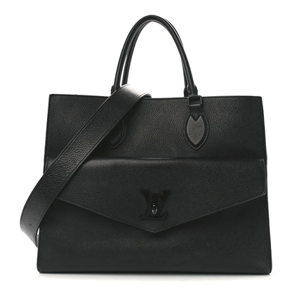 Louis Vuitton Soft Calfskin Lockme Tote MM Black 1 of 11