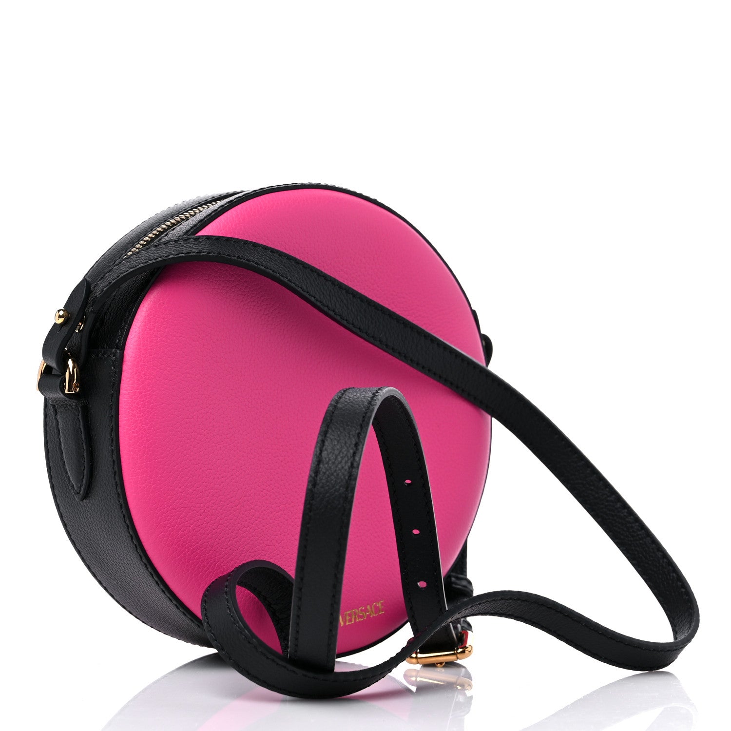 Versace Calfskin Mini La Medusa Chain Round Crossbody Bag Fuchsia 3 of 8