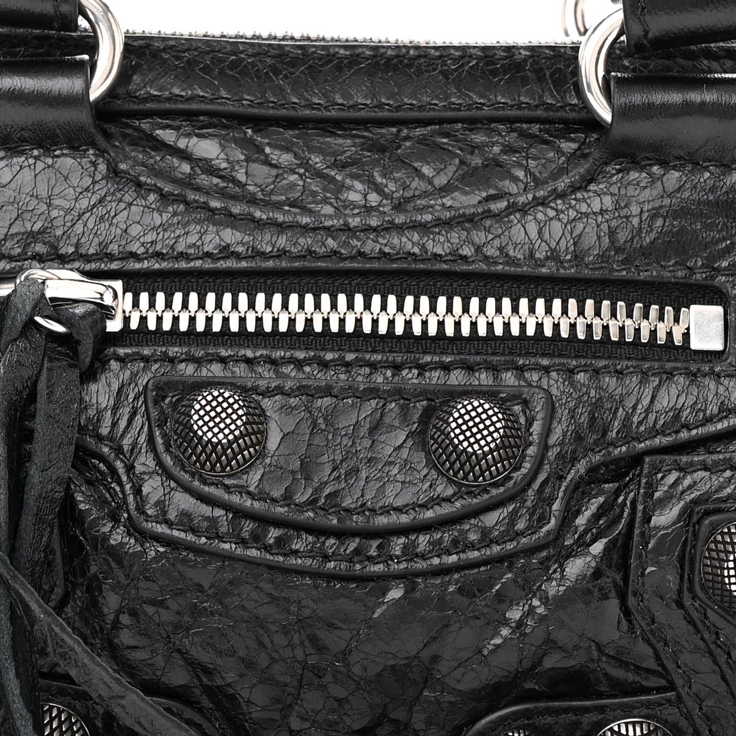 Agneau Arena Crystal Neo Nano Cagole Handbag Black