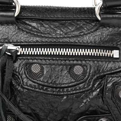Balenciaga Agneau Arena Crystal Neo Nano Cagole Handbag Black 10 of 13