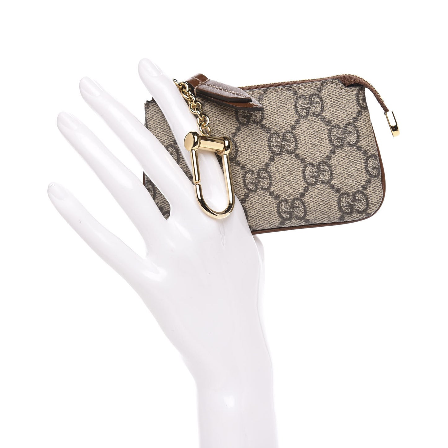 GG Supreme Monogram Key Case Brown