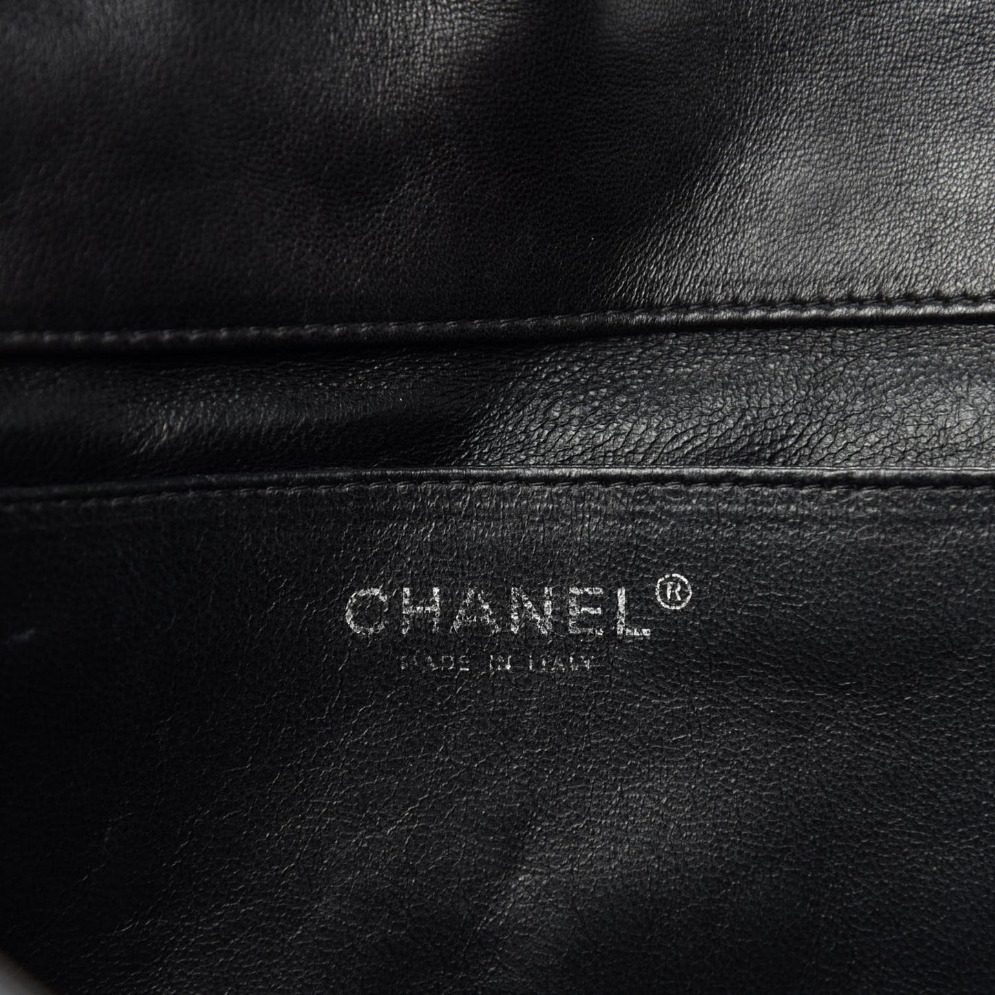 Patent Quilted Clutch with Chain Flap Black