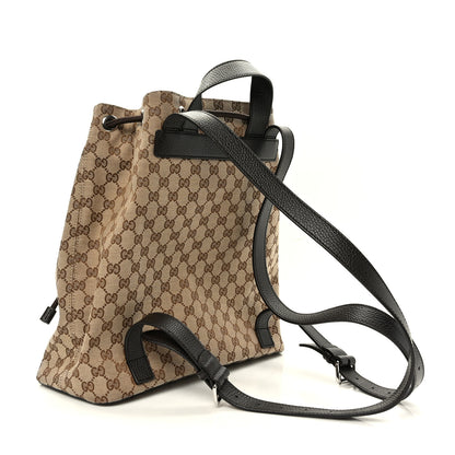 Gucci Monogram Dollar Calfskin O Drawstring Backpack Beige Ebony Testa di Moro Dark Chocolate 3 of 9