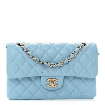 Chanel Caviar Quilted Small Double Flap Light Blue 1 of 10