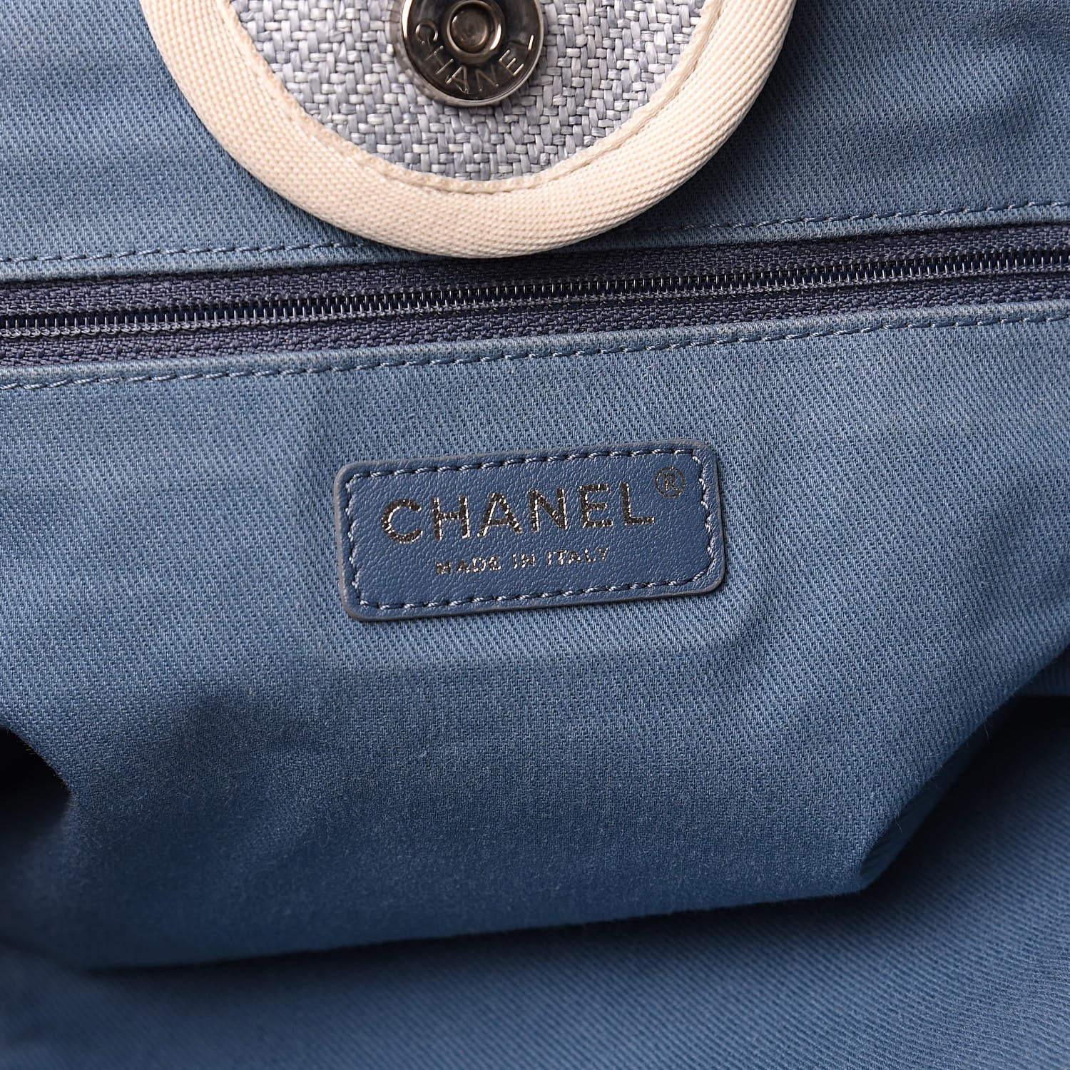 Chanel Woven Straw Large Deauville Tote Blue 6 of 18