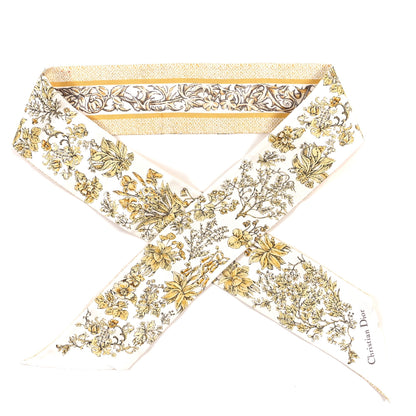 Christian Dior Silk Floral Mitzah Scarf Yellow 1 of 3