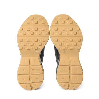 Gucci X SEGA Calfskin Logo Mens Rhyton Sneakers 7.5 Black 5 of 10