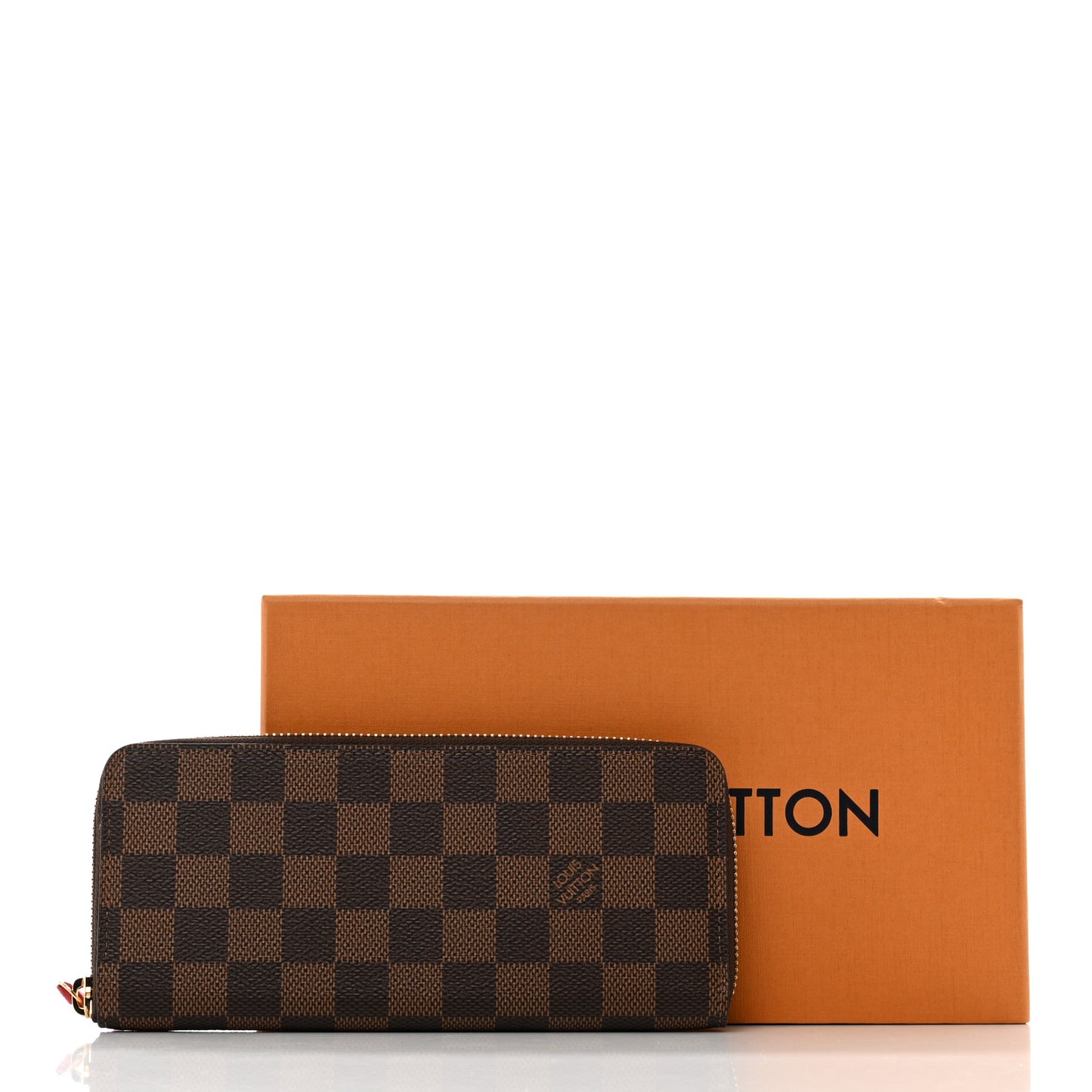 Damier Ebene Clemence Wallet Cherry