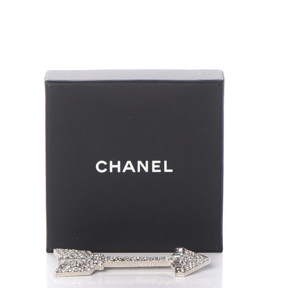 Chanel Crystal CC Arrow Brooch Silver 5 of 5