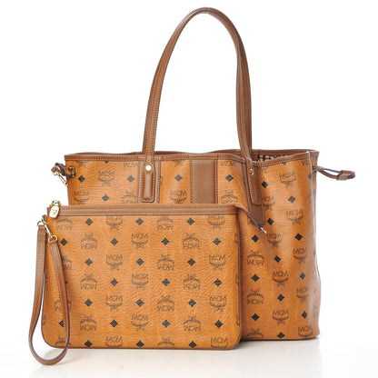 MCM Visetos Medium Liz Reversible Shopper Tote Cognac 3 of 18