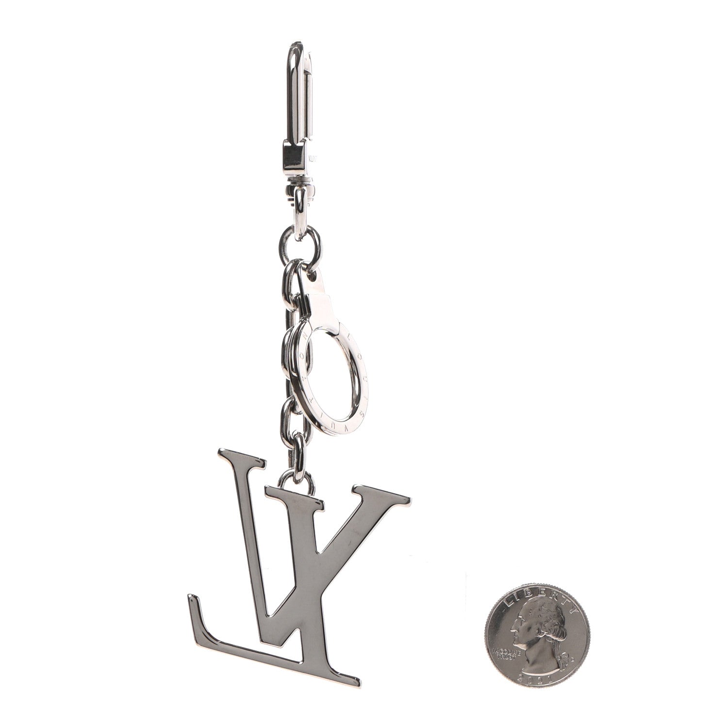 Louis Vuitton LV Facettes Bag Charm Key Holder Silver 5 of 6
