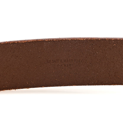 Saint Laurent Vegetable Tanned Square Buckle Belt 85 34 Dark Brown Chocolate 3 of 6