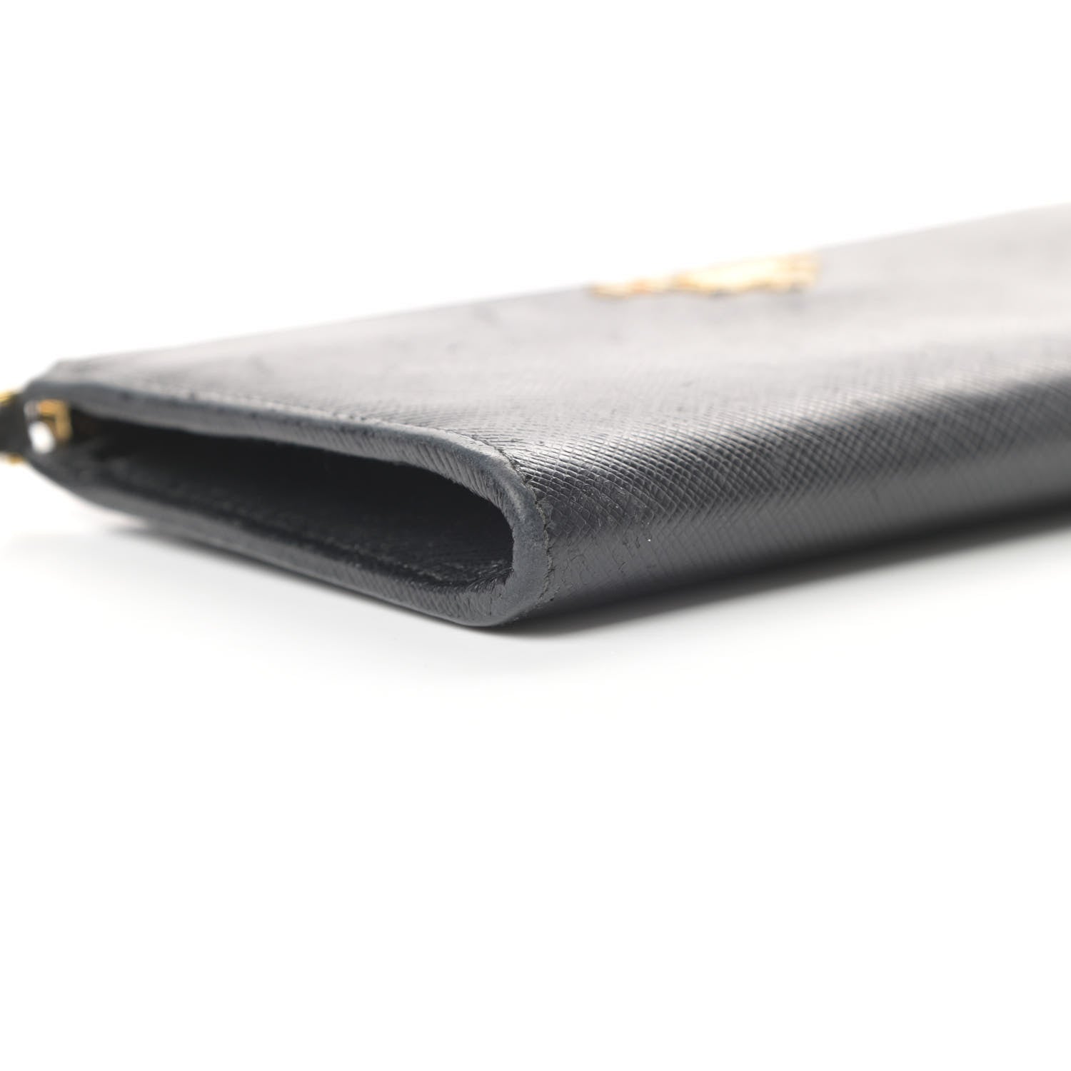 Prada Saffiano Metal Zip Around Wallet Black 9 of 11