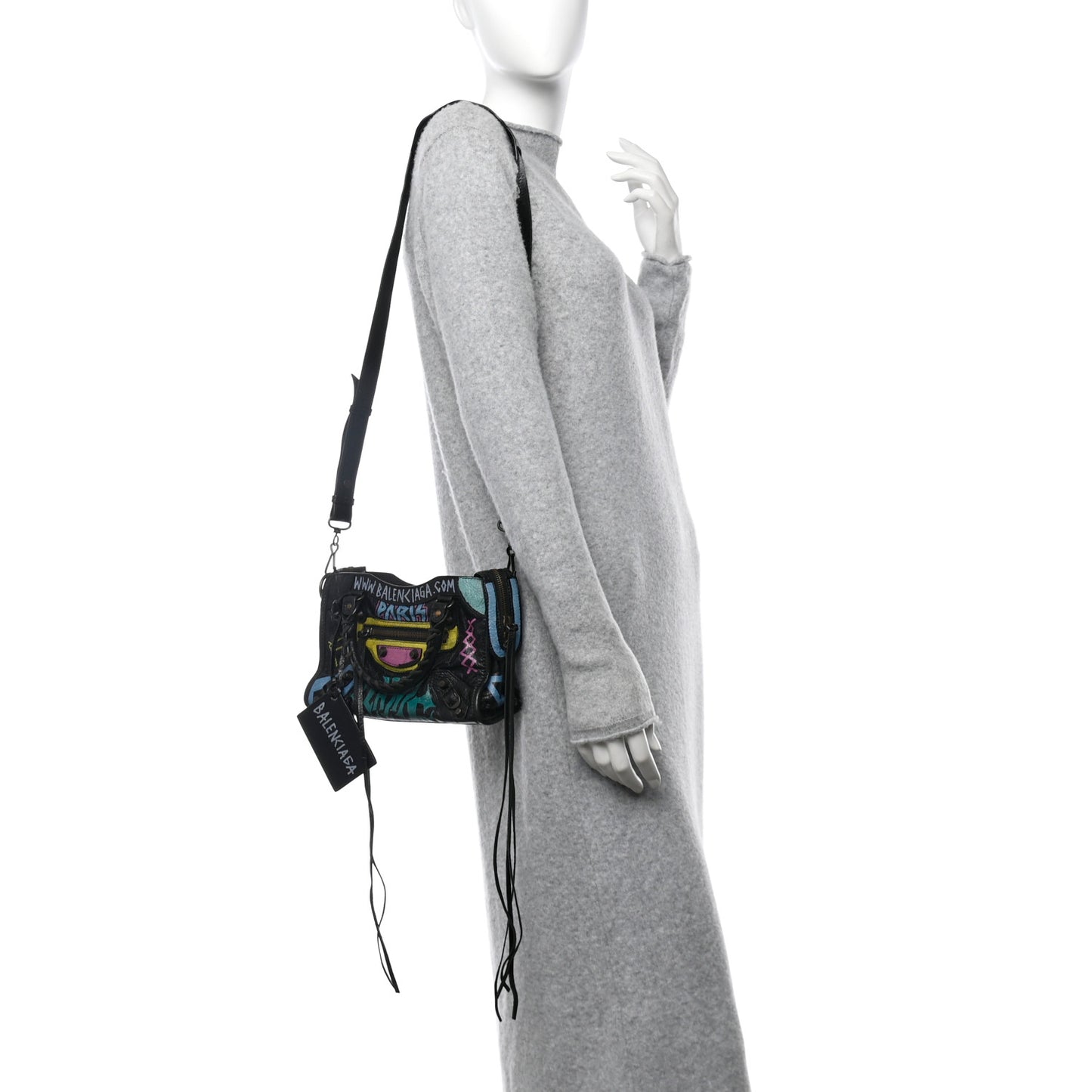 Agneau Arena Graffiti All Over Classic Hardware Mini City Black Multicolor