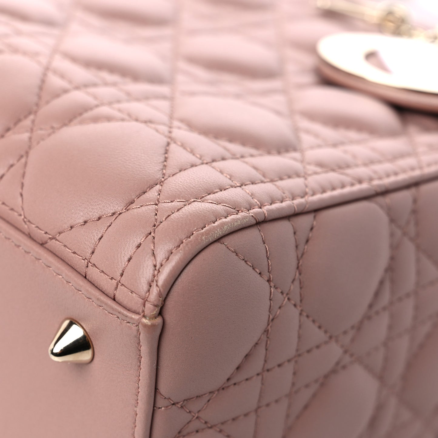 Lambskin Cannage Medium Lady Dior Blush