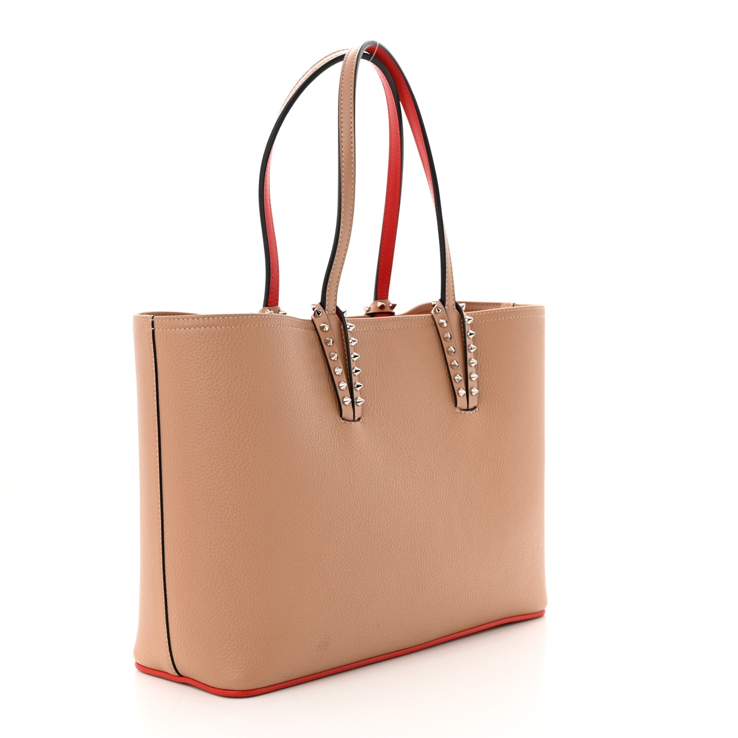 Christian Louboutin Calfskin Empire Spikes Small East West Cabata Tote Nude 4 of 12