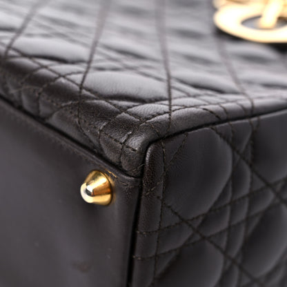 Christian Dior Lambskin Cannage Large Lady Dior Dark Brown 9 of 16