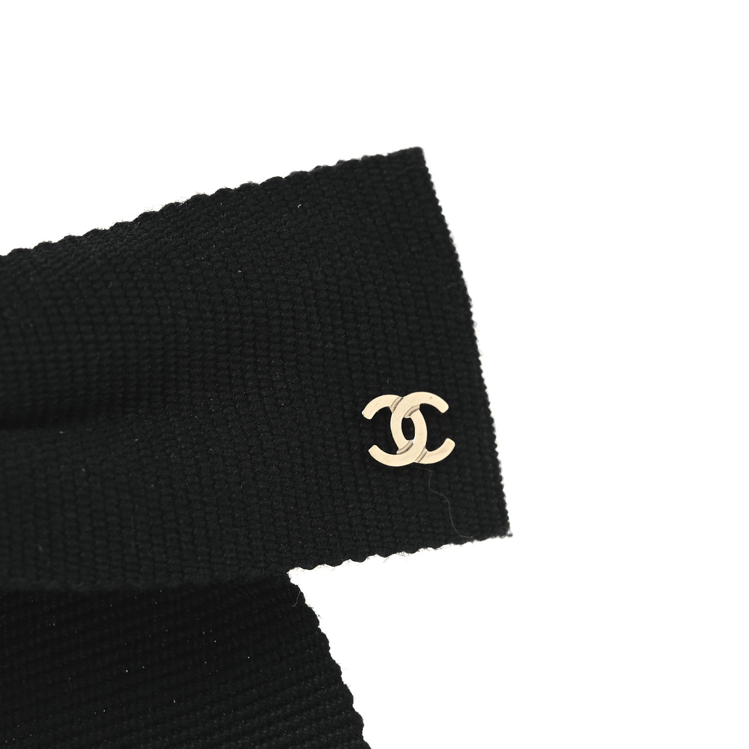 Chanel Grosgrain Bow CC Hair Clip Black 3 of 3