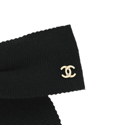 Chanel Grosgrain Bow CC Hair Clip Black 3 of 3