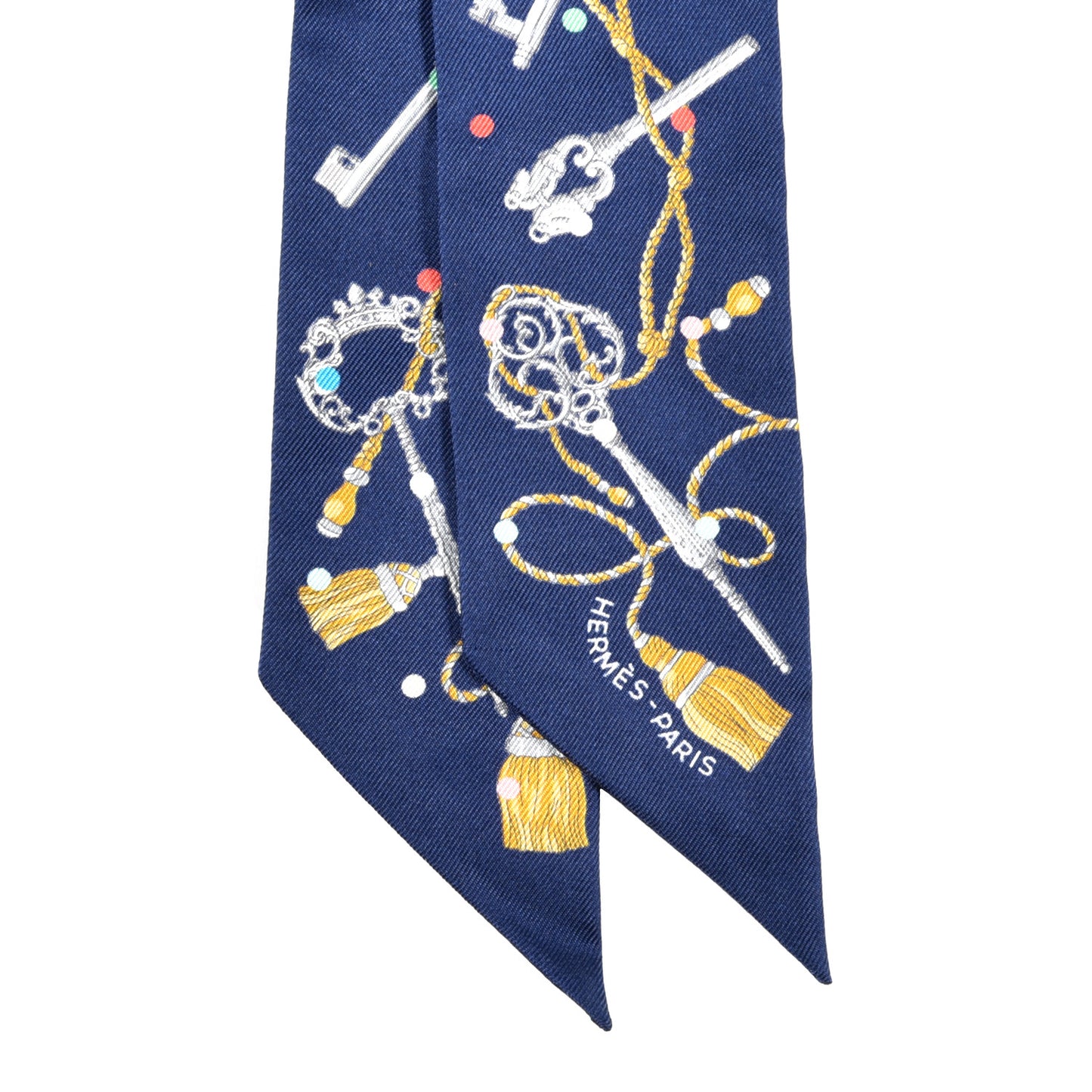 Silk Les Cles A Pois Twilly Marine Gris Argent