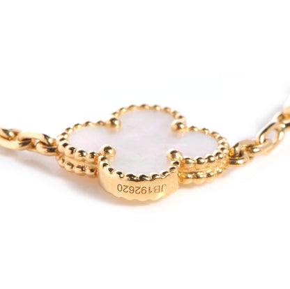 Van Cleef & Arpels 18K Yellow Gold Mother of Pearl 10 Motifs Vintage Alhambra Necklace 6 of 7