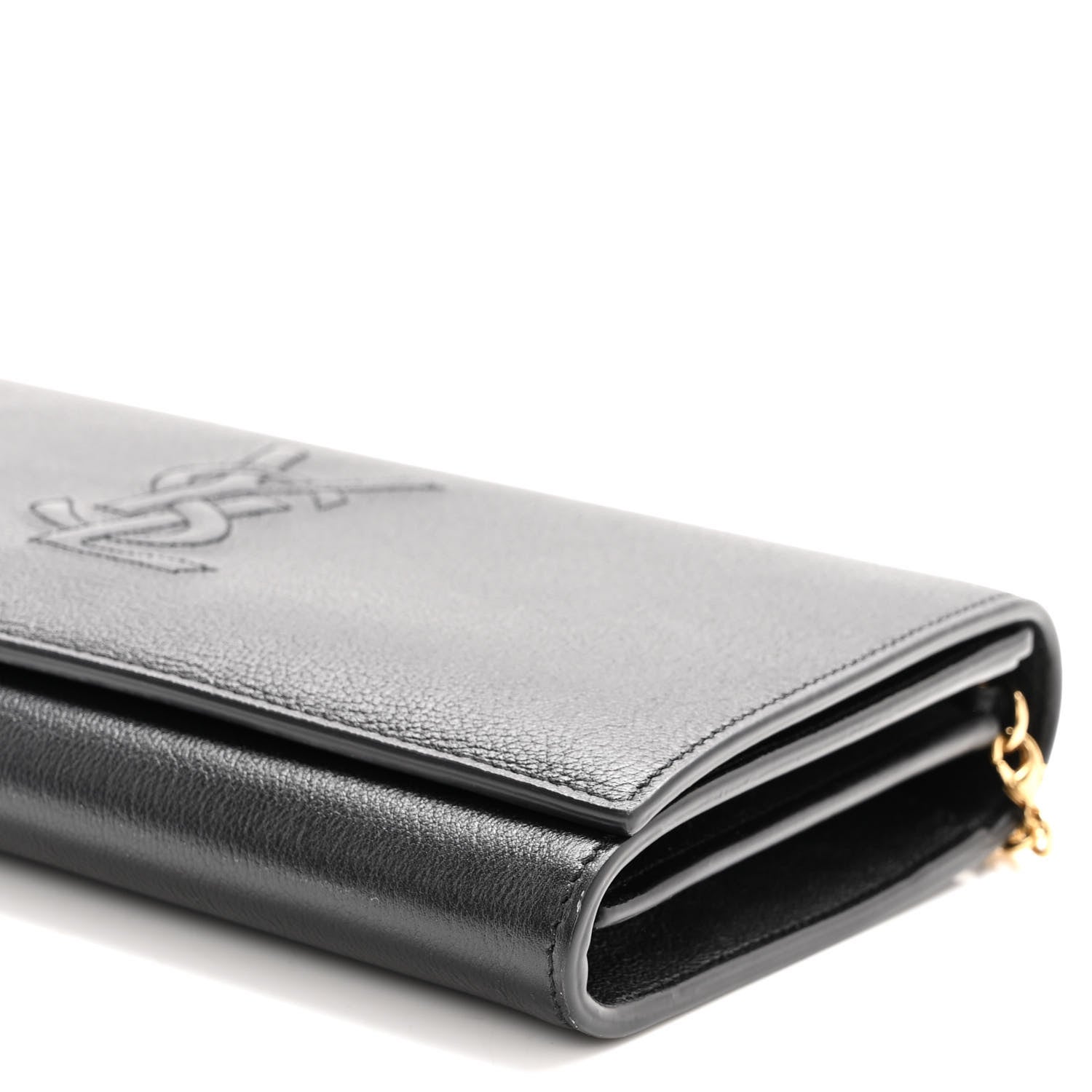 Saint Laurent Calfskin Monogram Belle de Jour Chain Clutch Black 9 of 10