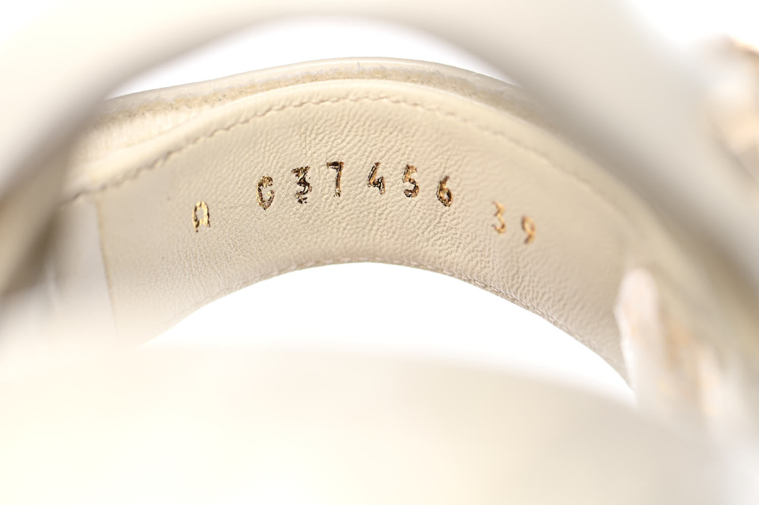 Chanel Shiny Calfskin Logo Platform Sandals 39 Ivory 10 of 16