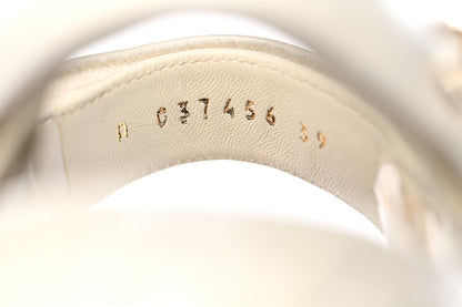 Chanel Shiny Calfskin Logo Platform Sandals 39 Ivory 10 of 16