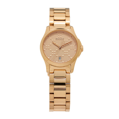 Gucci Stainless Steel 27mm G-Timeless Diamante Quartz Watch Gold 1 of 4