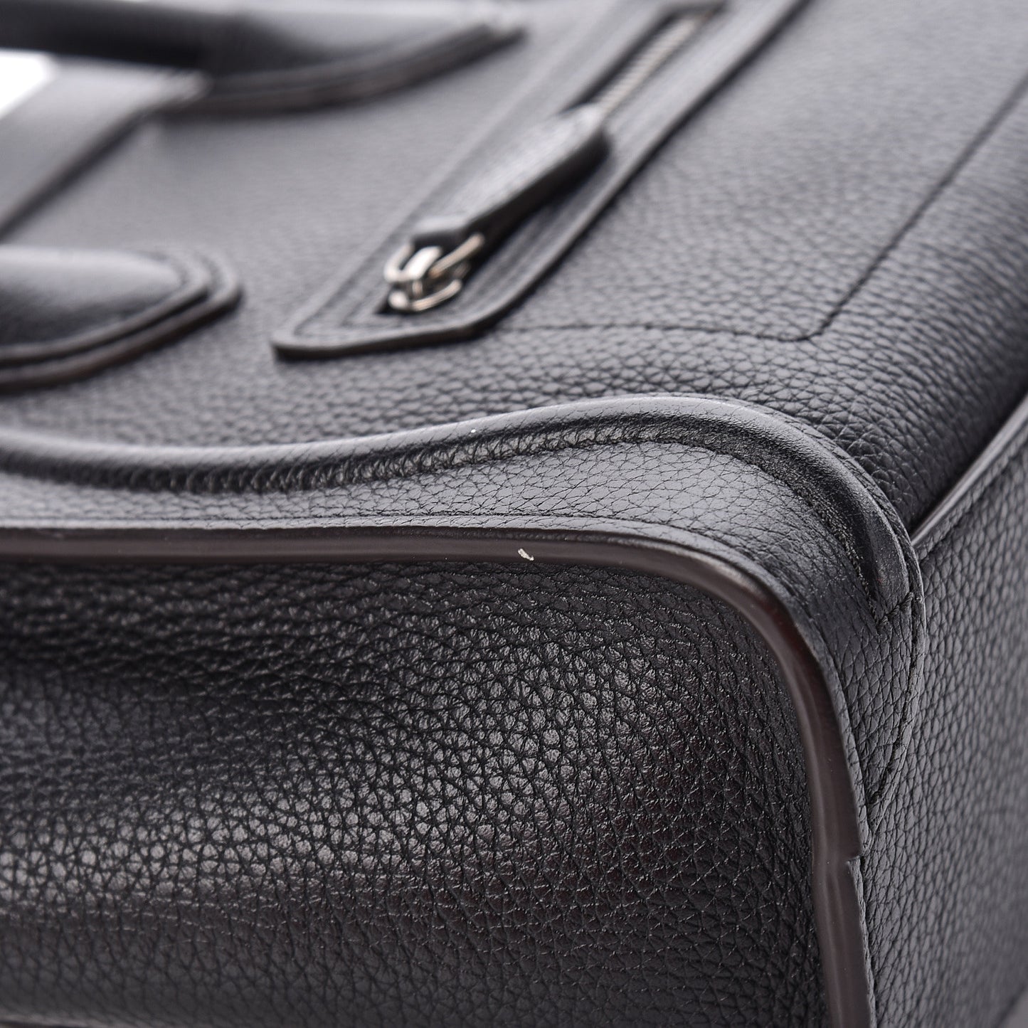 Drummed Calfskin Nano Luggage Black