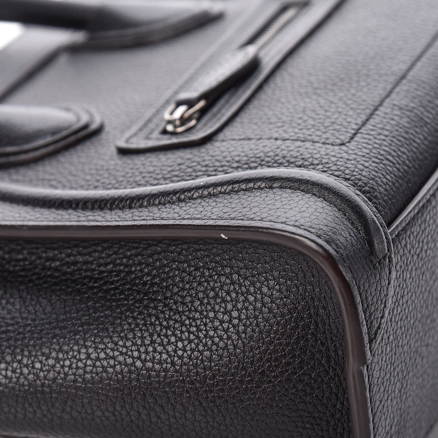 Celine Drummed Calfskin Nano Luggage Black 10 of 11