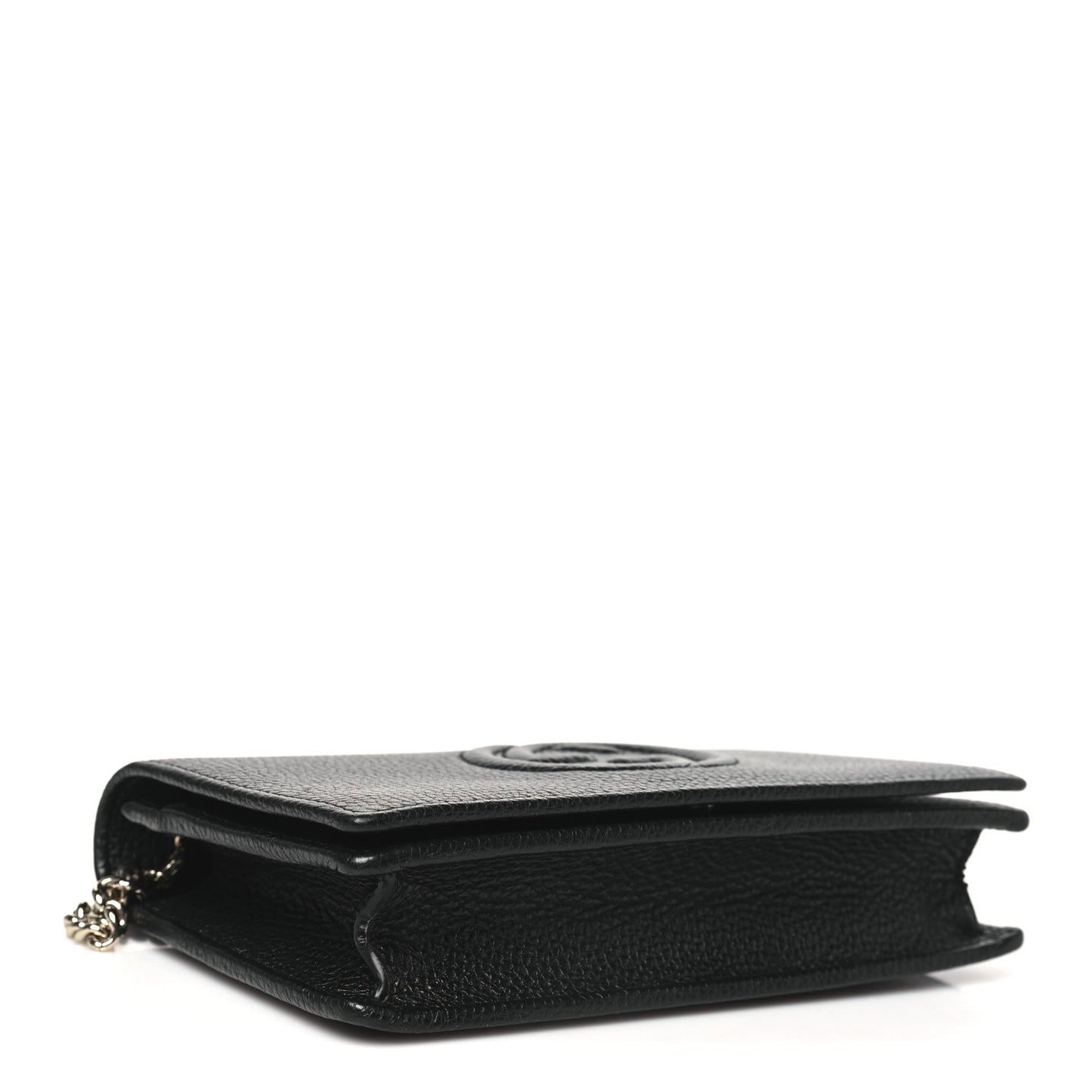 Pebbled Calfskin Soho Wallet On Chain Black