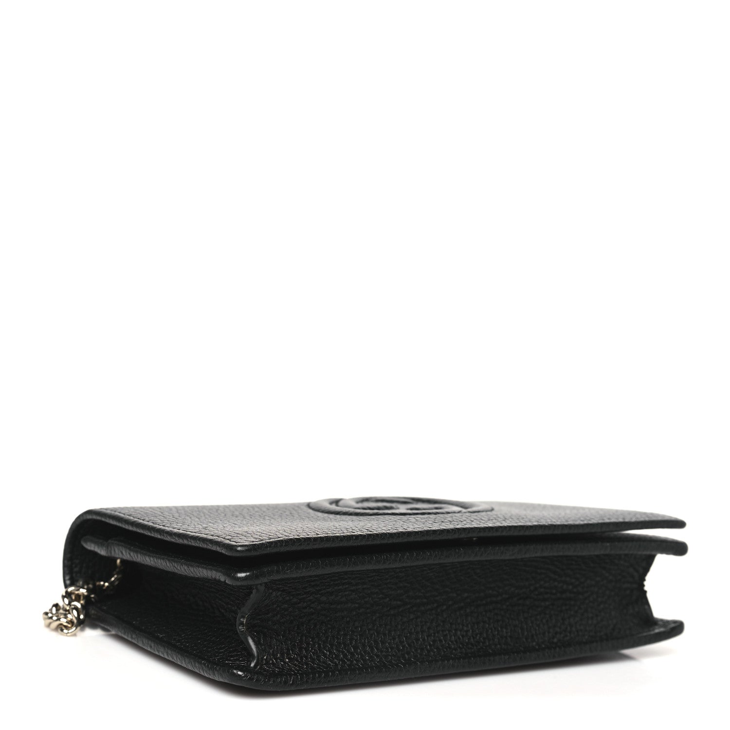 Gucci Pebbled Calfskin Soho Wallet On Chain Black 4 of 9