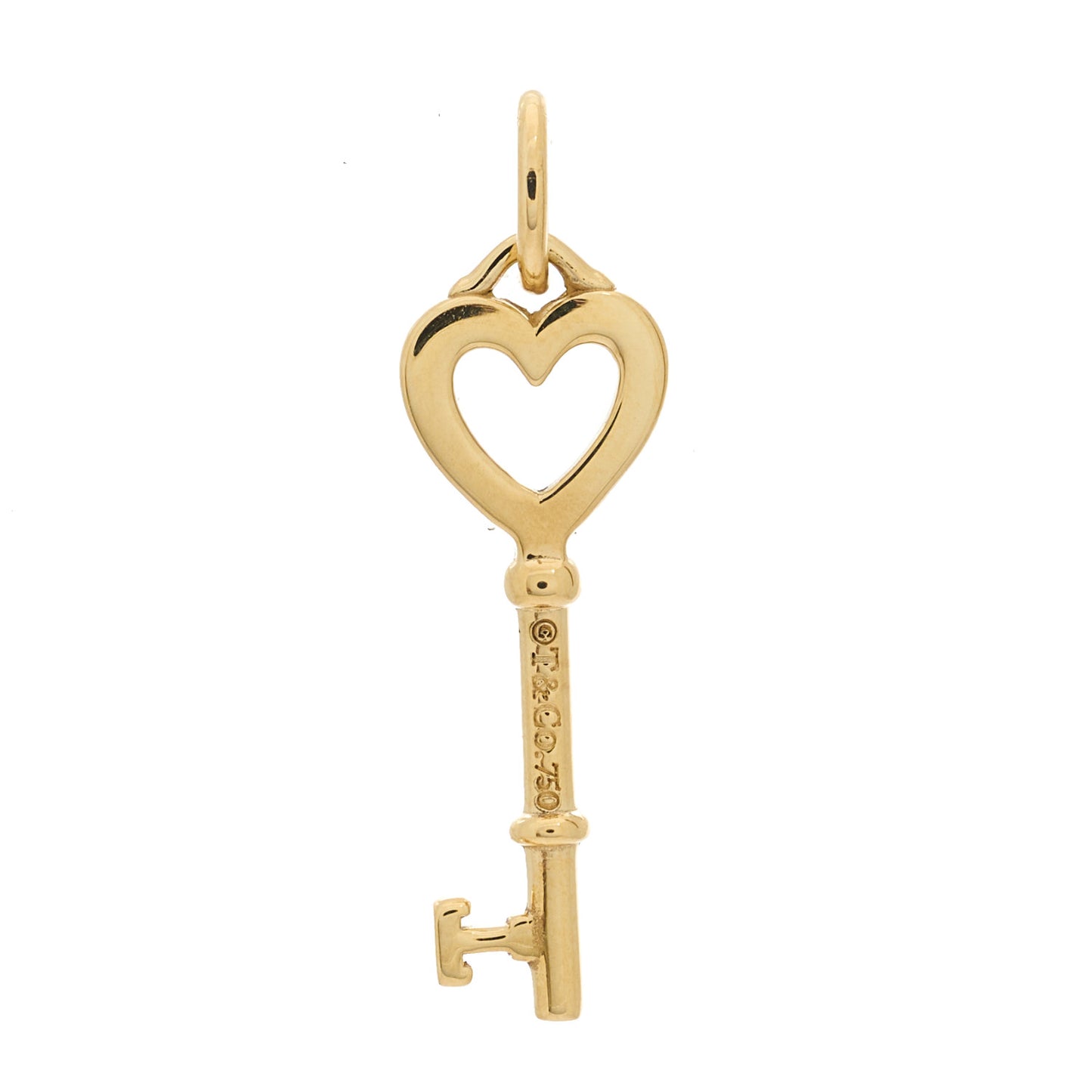 18K Yellow Gold Mini Heart Key Pendant