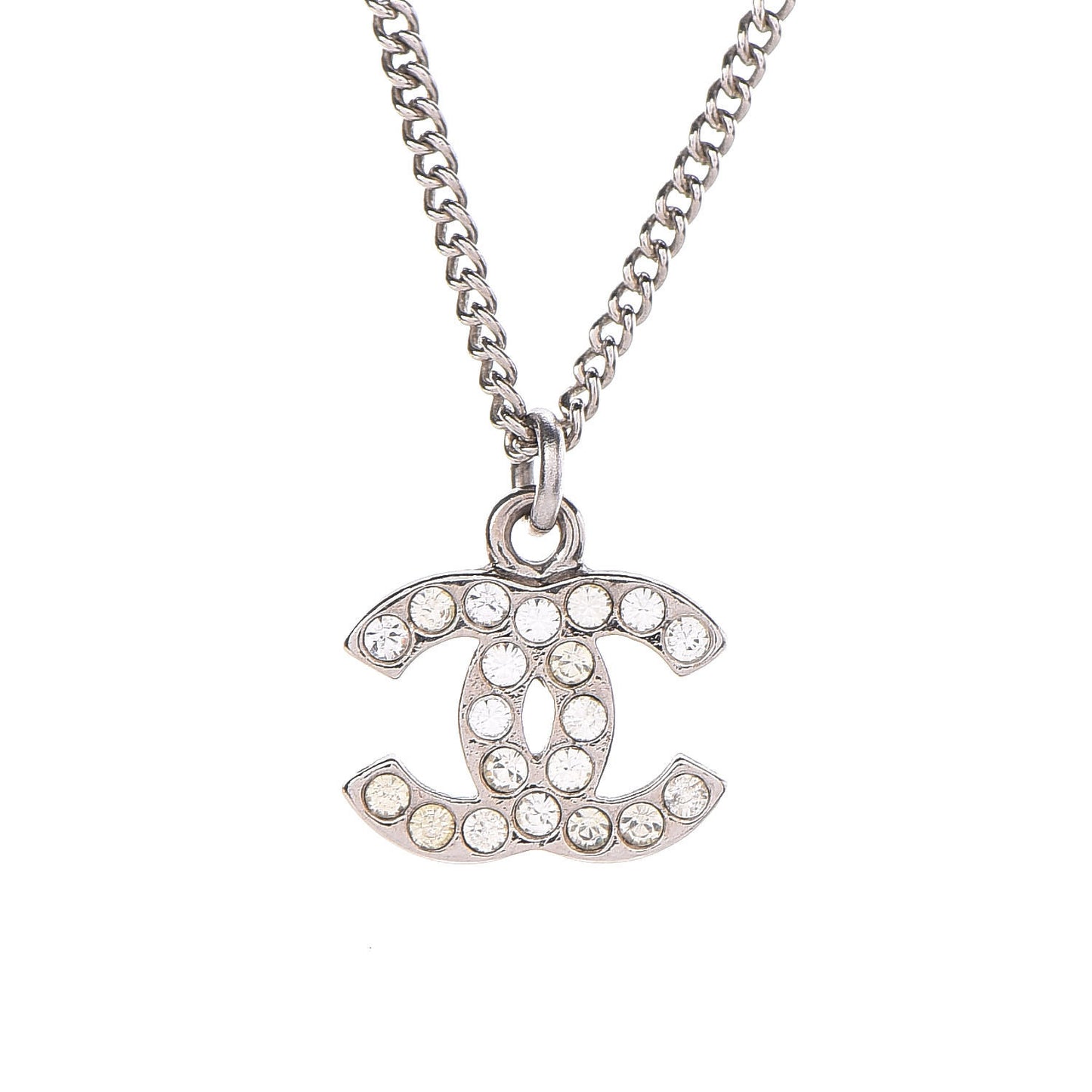 Crystal Timeless CC Necklace Silver