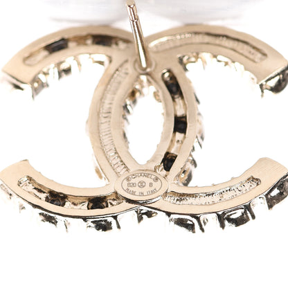 Chanel Resin Pearl CC Dazzling Domino Earrings Gold Black 4 of 6