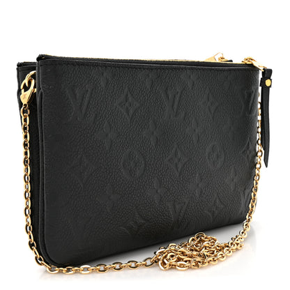 Louis Vuitton Empreinte Double Zip Pochette Black 2 of 9