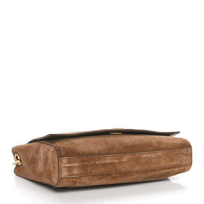 Saint Laurent Smooth Calfskin Suede Medium Reversible Monogram Kate Satchel Light Ochre 4 of 10