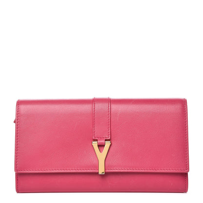 Saint Laurent Calfskin Classic Y Ligne Clutch Fuchsia 1 of 11