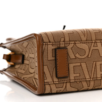 Versace Jacquard Canvas Allover Medusa Tote Bag Beige 8 of 9