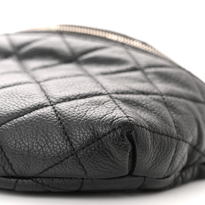 Chanel Grained Calfskin Quilted Waist Belt Bag Black 10 of 14